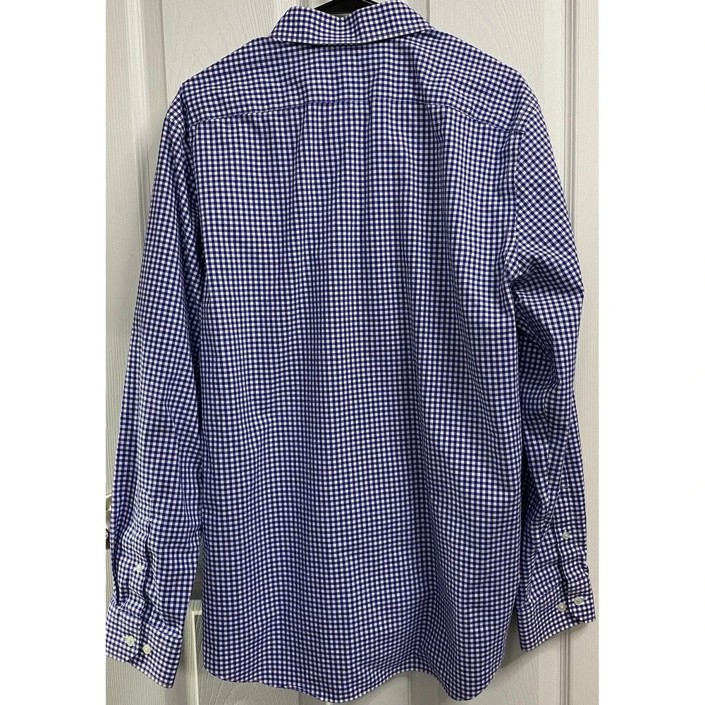 Men's Banana Republic Long Sleeve Button Up Casual Dress Shirt Blue/White L SLIM